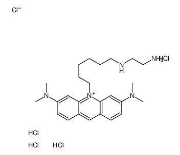 Acridinium, 10-(6-((2-aminoethyl)amino)hexyl)-3,6-bis(dimethylamino)-,chloride, tetrahydrochloride Structure