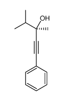 (3R)-3,4-dimethyl-1-phenylpent-1-yn-3-ol结构式