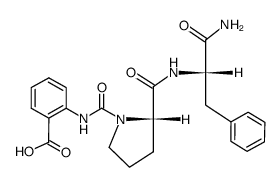 N-<(2-carboxyphenyl)carbamoyl>-L-prolyl-L-phenylalaninimide结构式