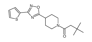 3,3-dimethyl-1-[4-(3-thiophen-2-yl-[1,2,4]oxadiazol-5-yl)-piperidin-1-yl]-butan-1-one Structure