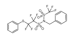 N-benzyl-N-(trifluoromethanesulfonyl)-2-(phenylsulfanyl)-1,1,2,2-tetrafluoroethanesulfonamide结构式