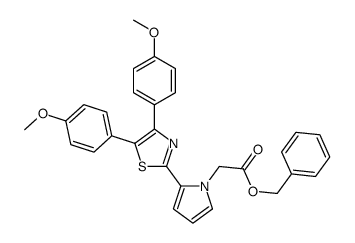 benzyl 2-[2-[4,5-bis(4-methoxyphenyl)-1,3-thiazol-2-yl]pyrrol-1-yl]acetate Structure