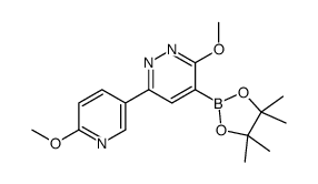 3-methoxy-6-(6-methoxypyridin-3-yl)-4-(4,4,5,5-tetramethyl-1,3,2-dioxaborolan-2-yl)pyridazine结构式