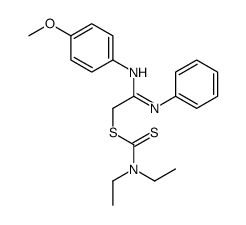 Diethylcarbamodithioic acid 2-((4-methoxyphenyl)amino)-2-(phenylimino) ethyl ester结构式