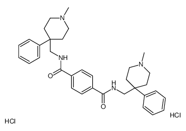 1-N,4-N-bis[(1-methyl-4-phenylpiperidin-4-yl)methyl]benzene-1,4-dicarboxamide,dihydrochloride Structure