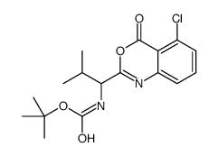 (1-(5-chloro-4-oxo-4H-3,1-benzoxazin-2-yl)-2-methylpropyl)carbamic acid 1,1-dimethylethyl ester structure