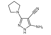 5-amino-3-(pyrrolidin-1-yl)-1H-pyrazole-4-carbonitrile结构式