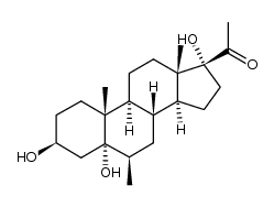 3β,5,17-trihydroxy-6β-methyl-5α-pregnan-20-one结构式