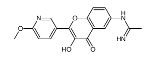 2-(6-methoxypyridin-3-yl)-3-hydroxy-6-[(1-iminoethyl)amino]-4H-1-benzopyran-4-one结构式