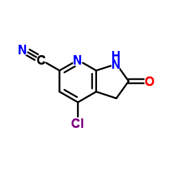 4-Chloro-2-oxo-2,3-dihydro-1H-pyrrolo[2,3-b]pyridine-6-carbonitrile Structure