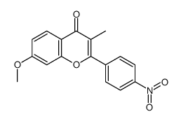 7-methoxy-3-methyl-2-(4-nitrophenyl)chromen-4-one结构式