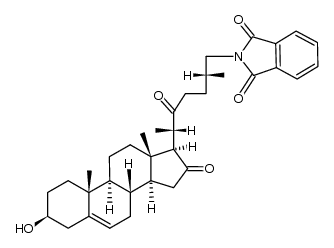 (25R)-3β-hydroxy-26-phthalimido-cholest-5-ene-16,22-dione结构式