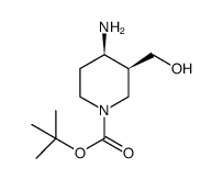 tert-butyl (3S,4R)-4-amino-3-(hydroxymethyl)piperidine-1-carboxylate结构式