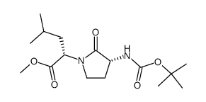 (R)-2-(3-((tert-butoxycarbonyl)amino)-2-oxo-1-pyrrolidinyl)-(S)-4-methylpentanoic acid methyl ester Structure