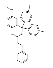 4,4-bis(4-fluoro-phenyl)-6-methoxy-2-phenethyl-4H-benzo[1,3]dioxine Structure