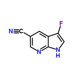 3-Fluoro-1H-pyrrolo[2,3-b]pyridine-5-carbonitrile结构式