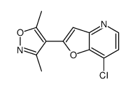 7-chloro-2-(3,5-dimethyl-isoxazol-4-yl)-furo[3,2-b]pyridine结构式