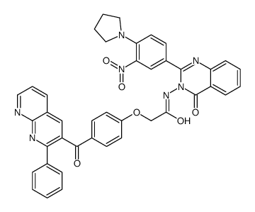 N-[2-(3-nitro-4-pyrrolidin-1-ylphenyl)-4-oxoquinazolin-3-yl]-2-[4-(2-phenyl-1,8-naphthyridine-3-carbonyl)phenoxy]acetamide Structure