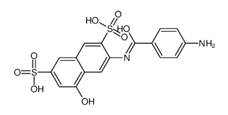3-[(4-aminobenzoyl)amino]-5-hydroxynaphthalene-2,7-disulfonic acid Structure