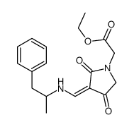 ethyl 2-[2,4-dioxo-3-[(1-phenylpropan-2-ylamino)methylidene]pyrrolidin-1-yl]acetate结构式
