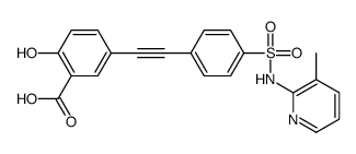 2-hydroxy-5-[2-[4-[(3-methylpyridin-2-yl)sulfamoyl]phenyl]ethynyl]benzoic acid structure