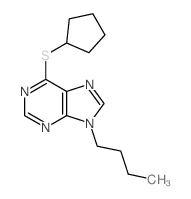 9H-Purine,9-butyl-6-(cyclopentylthio)- structure