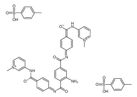 2-amino-1-N,4-N-bis[4-[(1-methylpyridin-1-ium-3-yl)carbamoyl]phenyl]benzene-1,4-dicarboxamide,4-methylbenzenesulfonate结构式
