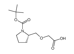 (2S)-2-(((carboxy)methoxy)methyl)-pyrrolidin-1-carboxylic acid tert-butyl ester Structure