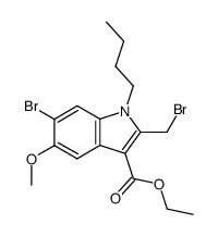 6-bromo-2-bromomethyl-1-butyl-3-ethoxycarbonyl-5-methoxyindole Structure