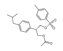 (S)-2-(4-isobutylphenyl)-3-(tosyloxy)propyl acetate Structure