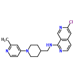 6-Chloro-N-{[1-(2-methyl-4-pyridinyl)-4-piperidinyl]methyl}-2,7-naphthyridin-1-amine结构式