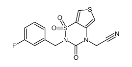 2-[2-[(3-fluorophenyl)methyl]-1,1,3-trioxothieno[3,4-e][1,2,4]thiadiazin-4-yl]acetonitrile结构式