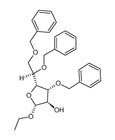 Aethyl-<3,5,6-tri-O-benzyl-β-D-glucofuranosid> Structure