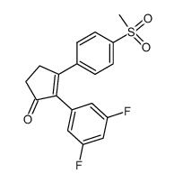 2-(3,5-difluorophenyl)-3-(4-(methylsulfonyl)phenyl)-2-cyclopenten-1-one结构式