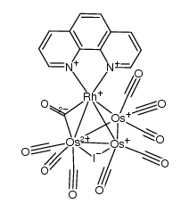 Os3Rh(μ-H)2(μ-I)(CO)8(μ-CO)(1,10-phenanthroline) Structure