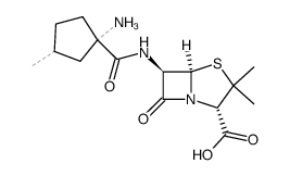 6β-((1Ξ)-1-amino-3ξ-methyl-cyclopentane-r-carbonylamino)-penicillanic acid结构式