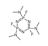 2,4,6-trifluoro-2-N,2-N,4-N,4-N,6-N,6-N-hexamethyl-1,3,5-triaza-2λ5,4λ5,6λ5-triphosphacyclohexa-1,3,5-triene-2,4,6-triamine结构式
