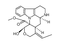 (7aS,9E)-9-Ethylidene-5,6,7,7aα,8,8aα,9,10-octahydro-12β-hydroxyindolo[3,2,1-ij]pyrano[3,4-b][1,5]naphthyridine-12aα(12H)-carboxylic acid methyl ester结构式