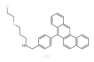 N-[(4-benzo[a]anthracen-7-ylphenyl)methyl]-3-(2-chloroethylsulfanyl)propan-1-amine,hydrochloride Structure