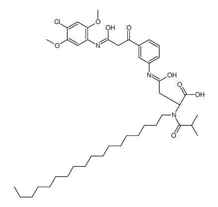 N-[3-[3-[(4-chloro-2,5-dimethoxyphenyl)amino]-1,3-dioxopropyl]phenyl]-N2-(2-methylpropionyl)-N2-octadecyl-L-asparagine结构式