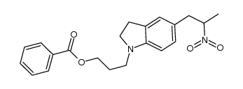 1-(3-benzoyloxypropyl)-5-(2-nitropropyl)-2,3-dihydroindole结构式
