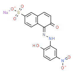 sodium 6-hydroxy-5-[(2-hydroxy-5-nitrophenyl)azo]naphthalene-2-sulphonate结构式