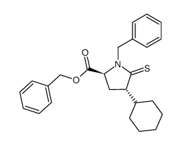 benzyl trans-4-cyclohexyl-5-thio-N-benzyl-L-pyroglutamate结构式