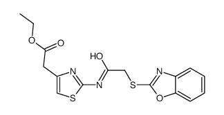 ethyl 2-[2-[[2-(1,3-benzoxazol-2-ylsulfanyl)acetyl]amino]-1,3-thiazol-4-yl]acetate Structure