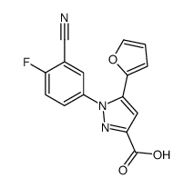 1-(3-cyano-4-fluorophenyl)-5-(furan-2-yl)pyrazole-3-carboxylic acid Structure