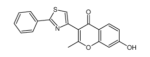 7-hydroxy-2-methyl-3-(2-phenyl-1,3-thiazol-4-yl)chromen-4-one结构式