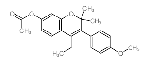 [4-ethyl-3-(4-methoxyphenyl)-2,2-dimethyl-chromen-7-yl] acetate结构式