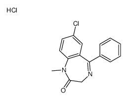 7-chloro-1,3-dihydro-1-methyl-5-phenyl-2H-benzo-1,4-diazepin-2-one monohydrochloride structure