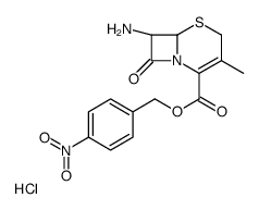 p-nitrobenzyl (6R-trans)-7-amino-3-methyl-8-oxo-5-thia-1-azabicyclo[4.2.0]oct-2-ene-2-carboxylate monohydrochloride Structure