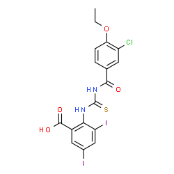 2-[[[[(4-CHLORO-2-METHYLPHENOXY)ACETYL]AMINO]THIOXOMETHYL]AMINO]-3,5-DIIODO-BENZOIC ACID结构式